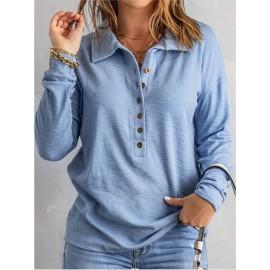 Plus Size, Elegant Women's Sweater- Long Sleeve Loose Sweater with Button Closure, Soft Everyday and Formal Top Suitable Autumn and Winter Seasons, Stylish Office Party Wear- Women's Sweater, Women's Sweater, Casual Winter Clothing, Classic Knitwear