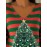 Plus Size - Women'S Large Christmas Tree Print Sweater - Oversized V-Neck Long Sleeve Pullover with Festive Red & Green Striped Pattern, Cozy Loose Fit Winter Sweater for Holiday Parties & Casual Outfits, Soft Warm Fabric (Ideal Christmas Gift) - Pl