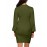 Plus Size - Pregnant Women Maternity Sweater Dress Turtleneck Puff Sleeve Slim Fit Bodycon Mini Dress