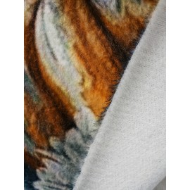 Plus Size Autumn And Winter Women's Clothing, Mink Fur Halloween Oversized Pumpkin Warm Sweater, Full Print V-neck Short Knitted Set