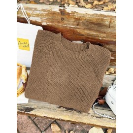 Plus Size, Two-piece plus-size retro sweet style, round-neck lantern sleeve bow sweater