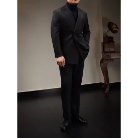 Men's Knit Sweater, Stand Collar Solid Color Novelty Pullover, Casual, Autumn Winter