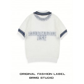 Spring/Summer Unisex Minimalist College Style Letter and Number Casual Pullover Short-Sleeve Sweater Top