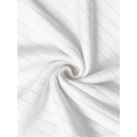 Men'S Summer Fashion Rib-Knit Polo Shirt | Short Sleeve, Lapel Collar, Rayon, Medium Stretch, Solid Color, Ideal for Business Travel and Casual Social Events