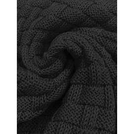 Men's Casual Waffle Knit Lapel Button Sweater