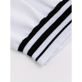 Men's V-neck Pullover Vest Cardigan, College Style Knitted Sleeveless Sweater