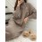 Women's Elegant Sweater Dress - Button-Front Collar High Neck Long Sleeve Dress, Solid Color Loose Fit Dress Suitable for Fall/Winter, Office to Semi-Formal Wear