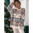 Women's Christmas Jacquard Sweater - Reindeer & Snowflake Cable- Pattern, Brown/White/Blue/Green/Red, Loose Fit Long Sleeve Round Neck Pullover, Cozy Winter Sweater for Holiday Parties & Casual Wear (Machine Washable)