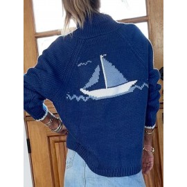 Women's Beige Shawl Collar cardigan - Long Sleeve non-stretch Sweater, Button-Front Closure for Spring/Fall/Summer Layering, Office Casual Outfits - Women's Sweater Tops, Spring Layering, Relaxed Fit, Quality Stitching, Stylish Outerwear, Weekend Wear