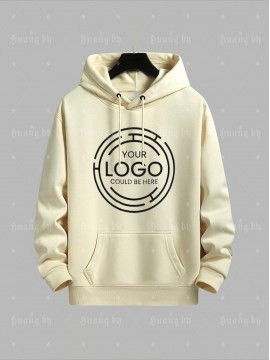 Men's Large Light Yellow Sweatshirt - Personalized /, Loose Fit Kangaroo Pocket Pullover, Machine Washable Casual Streetwear Hoodie for Groups, Teams & Corporate Branding ( Orders Welcome), PLUS SIZE