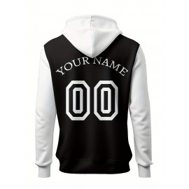 Custom Men'S Hoodies Featuring Personalized Names And Numbers - Available in Multiple Colors, Suitable for Baseball, Hiking, And Everyday Casual Wear - with a Hood, Front Pocket, Made of, Perfect for Outdoor Activities, Plus Size