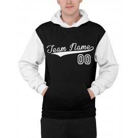 Custom Men'S Hoodies Featuring Personalized Names And Numbers - Available in Multiple Colors, Suitable for Baseball, Hiking, And Everyday Casual Wear - with a Hood, Front Pocket, Made of, Perfect for Outdoor Activities, Plus Size