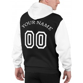 Custom Men'S Hoodies Featuring Personalized Names And Numbers - Available in Multiple Colors, Suitable for Baseball, Hiking, And Everyday Casual Wear - with a Hood, Front Pocket, Made of, Perfect for Outdoor Activities, Plus Size