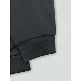 Men'S Plus Size Sweatshirt | Western Forest Print, Casual Street Style, Long Sleeve, Crew Neck, Regular Fit for Autumn-Winter