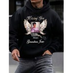 Plus Size (L-5XL) Men'S Memorial Custom Photo Hoodie | Personalized 
