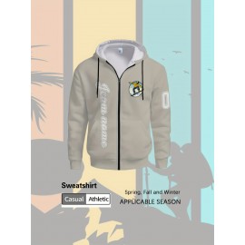 Men's Plus-Size Custom Full-Zip Sweatshirt - Personalized Logo & Text Printing, Size Hoodie for Branding/Gym/Outdoor Wear, Machine Washable Casual Sportswear (Regular Fit) - Orders Welcome Suitable for Gym,, Daily Wear, PLUS SIZE