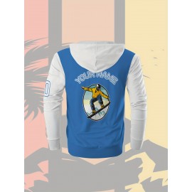 Men's Plus-Size Custom Full-Zip Sweatshirt - Personalized Logo & Text Printing, Size Hoodie for Branding/Gym/Outdoor Wear, Machine Washable Casual Sportswear (Regular Fit) - Orders Welcome Suitable for Gym,, Daily Wear, PLUS SIZE