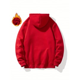 Men'S Ew People Graphic Print Hooded Sweatshirt - Oversized Loose Fit Pullover Hoodie with Kangaroo Pocket, Long Sleeve Casual Winter Warmth, with Lettering, Comfortable Casual Attire & Ideal Gift for Men (Autumn/Winter), Plus Size