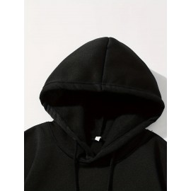 Men'S Ew People Graphic Print Hooded Sweatshirt - Oversized Loose Fit Pullover Hoodie with Kangaroo Pocket, Long Sleeve Casual Winter Warmth, with Lettering, Comfortable Casual Attire & Ideal Gift for Men (Autumn/Winter), Plus Size