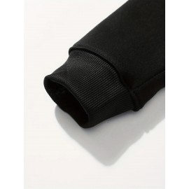 Men'S Ew People Graphic Print Hooded Sweatshirt - Oversized Loose Fit Pullover Hoodie with Kangaroo Pocket, Long Sleeve Casual Winter Warmth, with Lettering, Comfortable Casual Attire & Ideal Gift for Men (Autumn/Winter), Plus Size