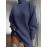 Plus Size, SCACTO Autumn and Winter Solid Color Versatile Loose Raglan Sleeve High Neck Women's Plus Size Sweater Dress