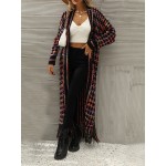 Women'S Elegant Fringe Long Cardigan - Non-Stretchy Loose Fit Winter Coat with Tassel Trim, Friendly, Belted Waist, Fall/Winter Outerwear for Everyday & Formal