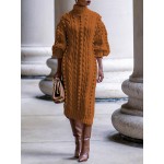 Elegant European and American High-Neck Long Dress for Women | Long-Sleeve A-line Winter Black Dress, Suitable for Weddings, Parties, and Formal Occasions, Machine Washable - Fashionable Long Dress, Solid Color, No, Regular Sleeve, Regular Top