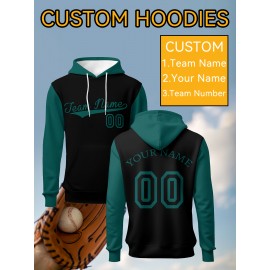 Custom Men'S Hoodies Featuring Personalized Names And Numbers - Available in Multiple Colors, Suitable for Baseball, Hiking, And Everyday Casual Wear - with a Hood, Front Pocket, Made of, Perfect for Outdoor Activities, Plus Size